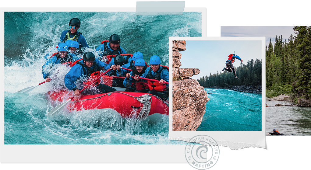 Rafting photo collage