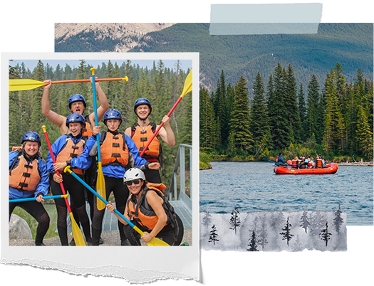 Whitewater rafting photo collage