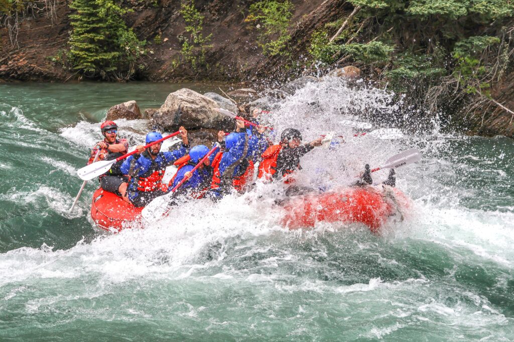 Rafting on the Kananaskis River on the Kananaskis Whitewater Tour with Canadian Rockies Rafting