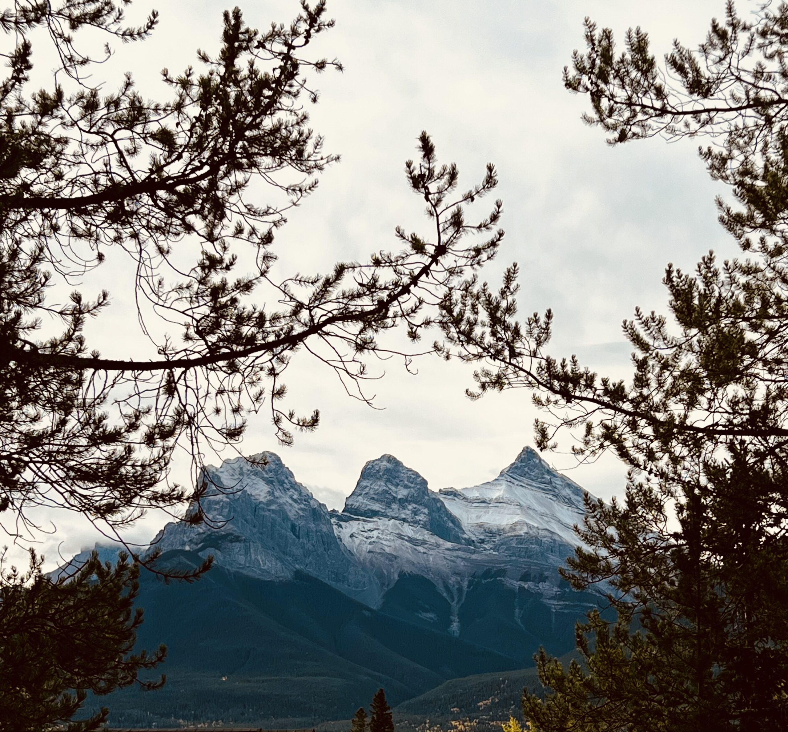 Three Sisters in the Fall in Canmore, Alberta